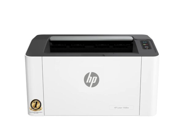 HP Laser 1008w Printer with Wi-Fi and USB connectivity, featuring fast monochrome printing and auto-duplex for home and office use.