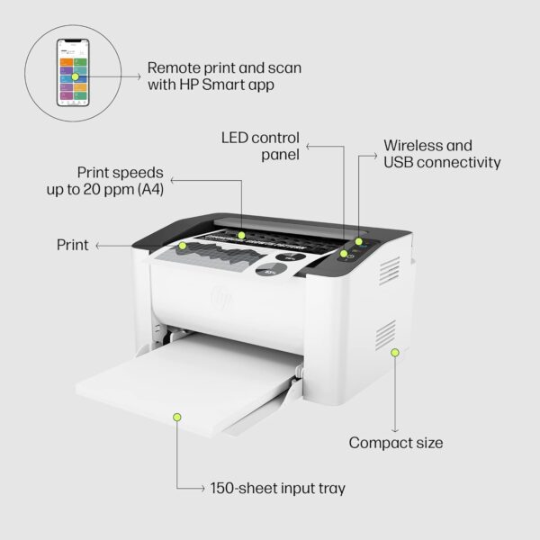 HP 1008A Single Function Monochrome Laser Printer - Image 2